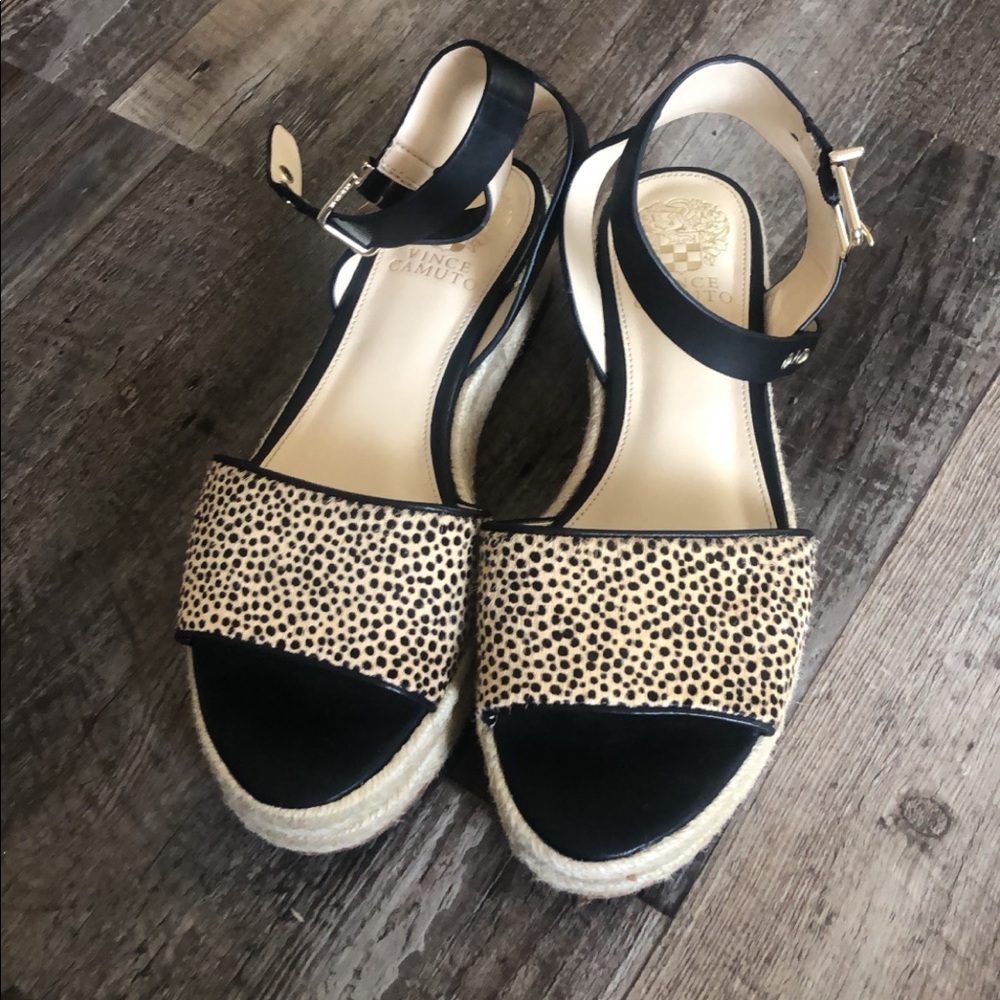 Leopard Vince Camuto Wedges